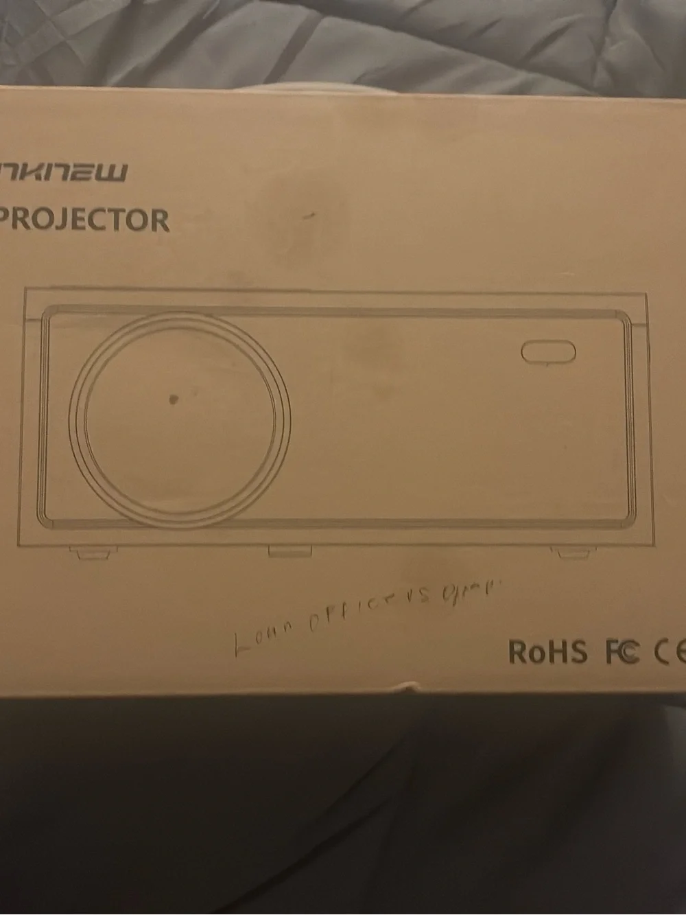 Compact Home Projector - Gray Portable Video Projector with Remote
